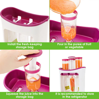 Squeeze Station for Homemade Baby Food, Pouch Filling Station for Puree Food for Babies and Toddlers, Dishwasher Safe and Bpa-Free with 10 Storage Bags 8.26"X8.66"X3.54"