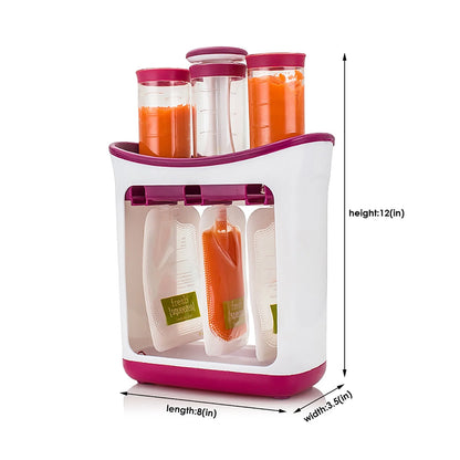 Squeeze Station for Homemade Baby Food, Pouch Filling Station for Puree Food for Babies and Toddlers, Dishwasher Safe and Bpa-Free with 10 Storage Bags 8.26"X8.66"X3.54"